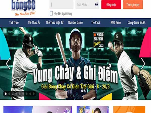 Giao diện trang chủ cổng game